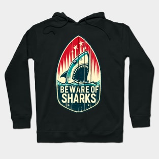 Beware of Sharks retro Hoodie